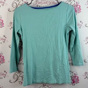 Talbots shirt, aqua blue stretchy lightweight Light Teal Long Sleeve Top